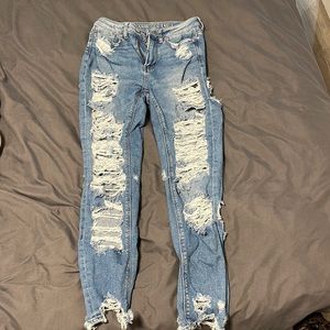 American eagle ripped mom jeans.